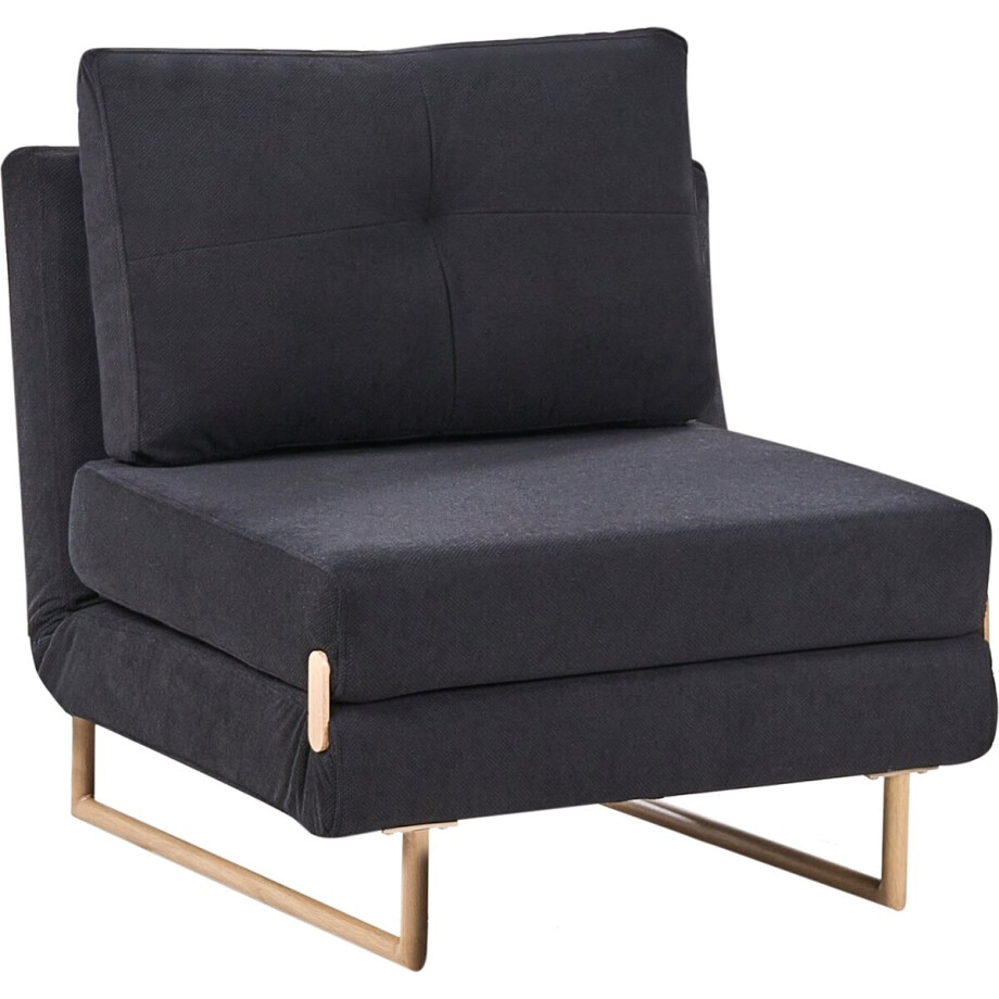 BELIANI JERSLEV - 1-zits slaapbank - Zwart - Polyester afbeelding 1