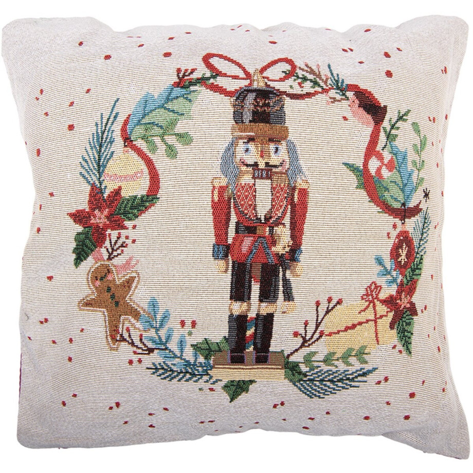 Clayre & Eef Sierkussen 45x45 cm Beige Polyester Clayre & Eef Sierkussen 45x45 cm Beige Polyester afbeelding 1