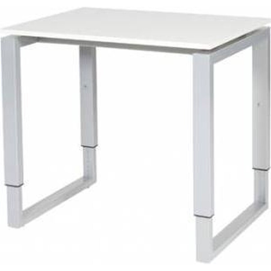 Verstelbaar Bureau - Domino Plus 80x60 wit - alu frame Verstelbaar Bureau - Domino Plus 80x60 wit - alu frame afbeelding 1