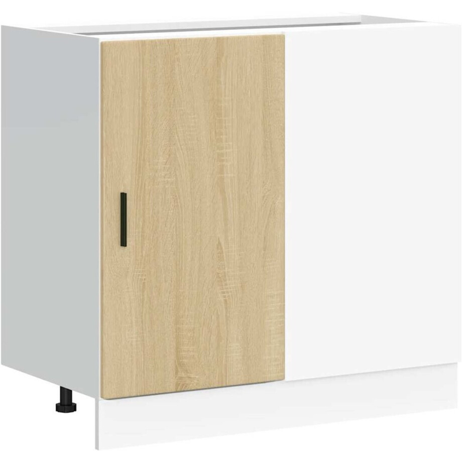 vidaXL - Onderkast - Lyon - bewerkt - hout - sonoma - eikenkleurig vidaXL - Onderkast - Lyon - bewerkt - hout - sonoma - eikenkleurig afbeelding 1