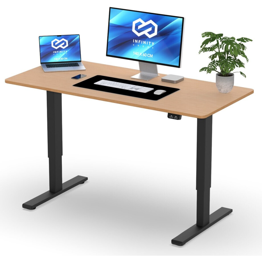 Infinity Goods Zit Sta Bureau - Elektrisch Verstelbaar In Hoogte - 140 x 60 CM - Bruin Infinity Goods Zit Sta Bureau - Elektrisch Verstelbaar In Hoogte - 140 x 60 CM - Bruin afbeelding 1