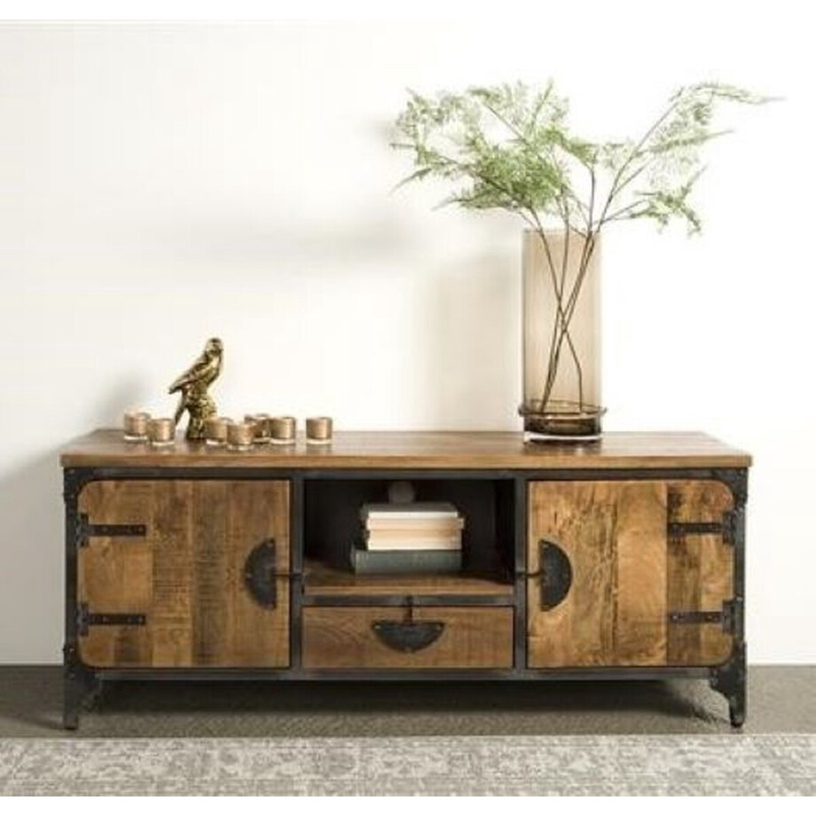 Tower Living tv meubel Basto 150x40x60 cm mangohout afbeelding 1