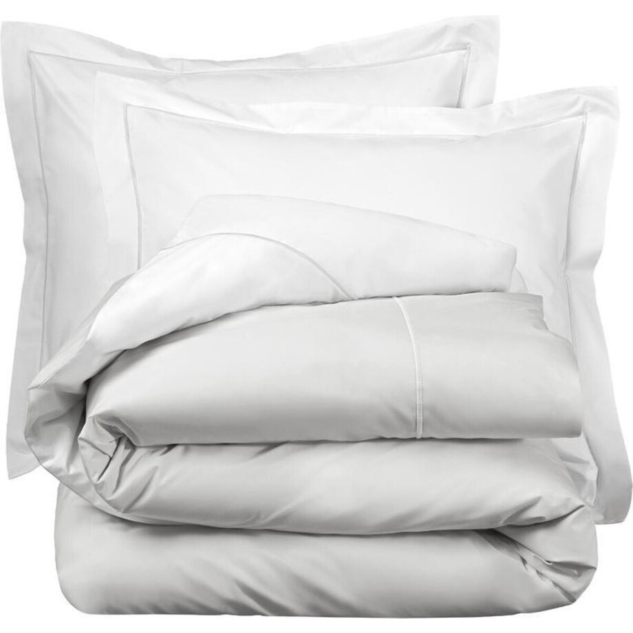 De Witte Lietaer Dekbedovertrek Katoen Perkal Bumblebee - Lits Jumeaux - 240 x 220 cm - Zilver afbeelding 1