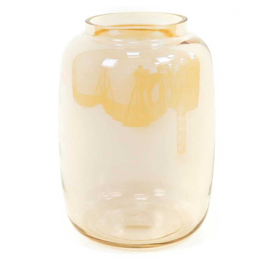 Housevitamin - Ronde Glazen Bloemenvaas / Vaas - Ø18 cm - Hoogte 25 cm - Beige Housevitamin - Ronde Glazen Bloemenvaas / Vaas - Ø18 cm - Hoogte 25 cm - Beige afbeelding 1