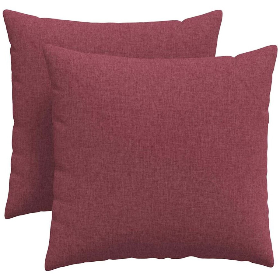 vidaXL - Zitkussens - 2 - st - Stof - Wijnrood - 45 - x - 45 - cm afbeelding 1