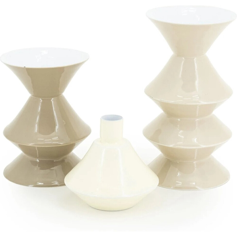 By-Boo Kaarsenhouder set Yack - Beige afbeelding 1