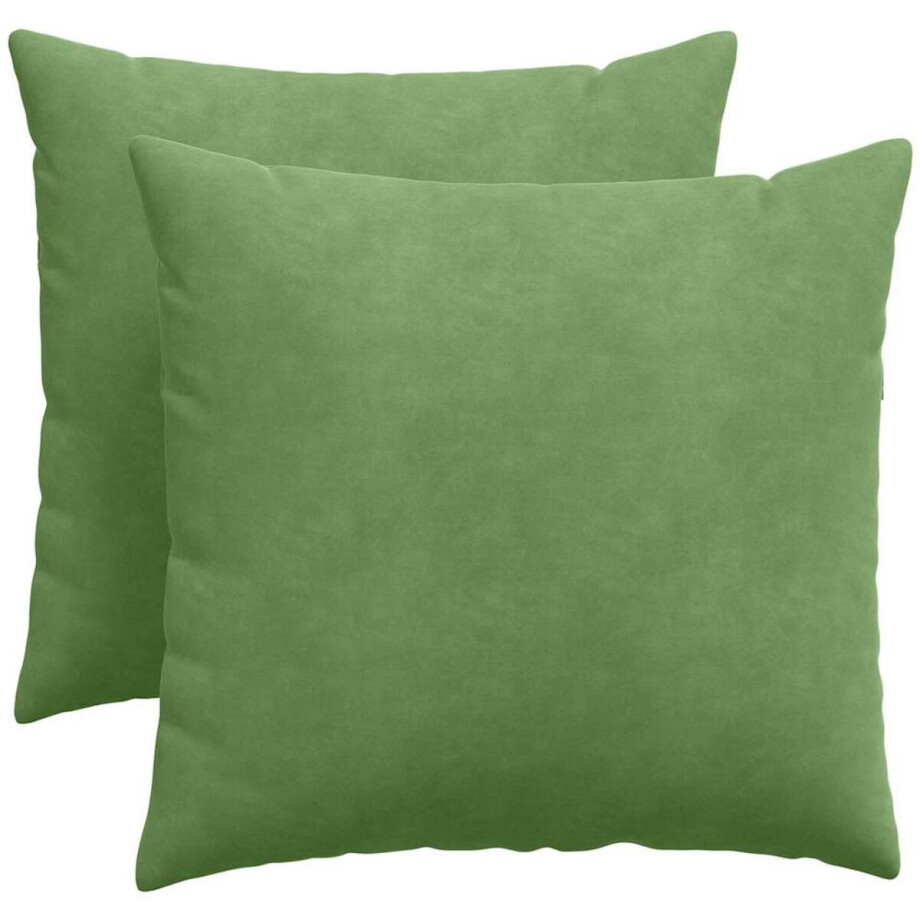 vidaXL - Zitkussens - 2 - pcs - Lichtgroen - 50 - x - 50 - cm - Corduroy - stof afbeelding 1