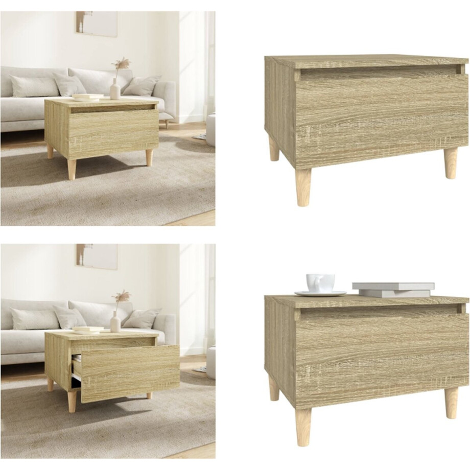vidaXL Bijzettafel 50x46x35 cm bewerkt hout sonoma eikenkleurig - Bijzettafel - Bijzettafels - Eindtafel - Salontafel vidaXL Bijzettafel 50x46x35 cm bewerkt hout sonoma eikenkleurig - Bijzettafel - Bijzettafels - Eindtafel - Salontafel afbeelding 1