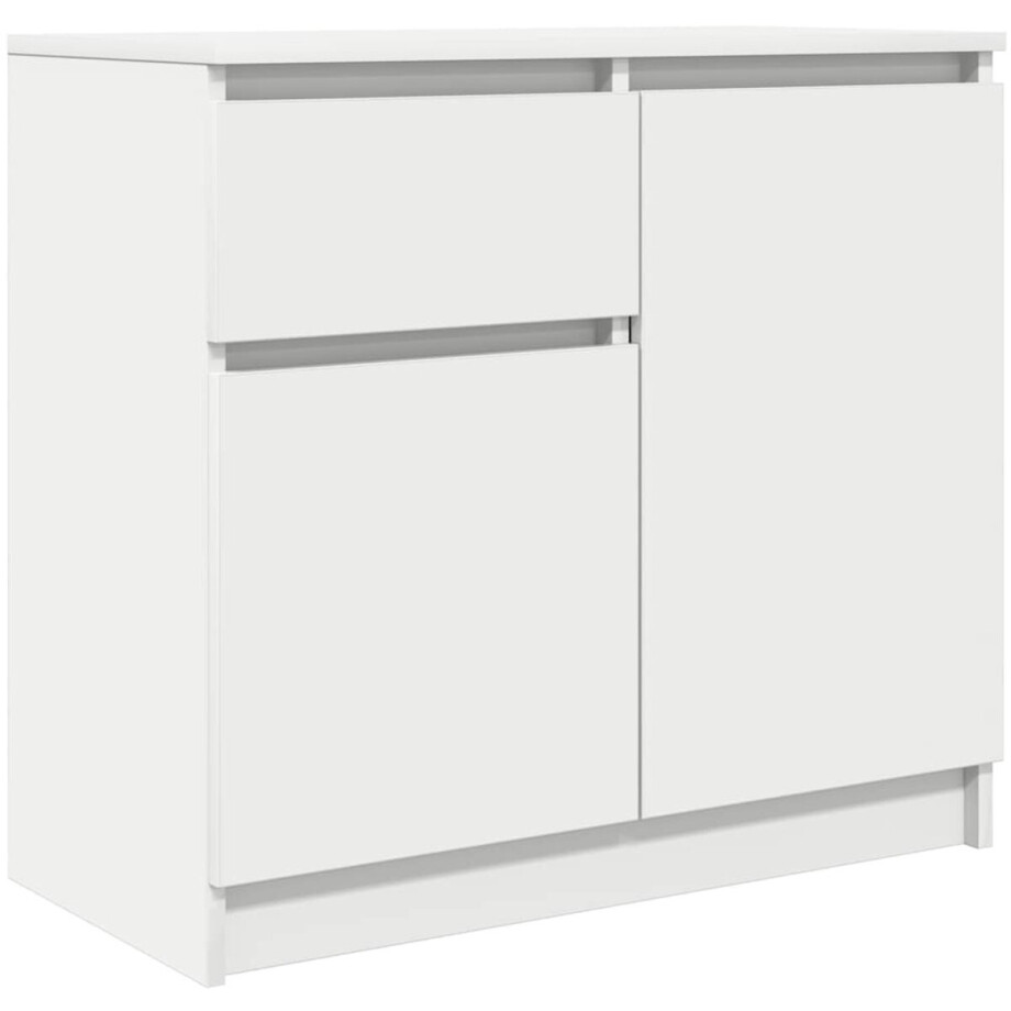 vidaXL - Dressoir - met - lade - 71x35x65 - cm - spaanplaat - wit afbeelding 1