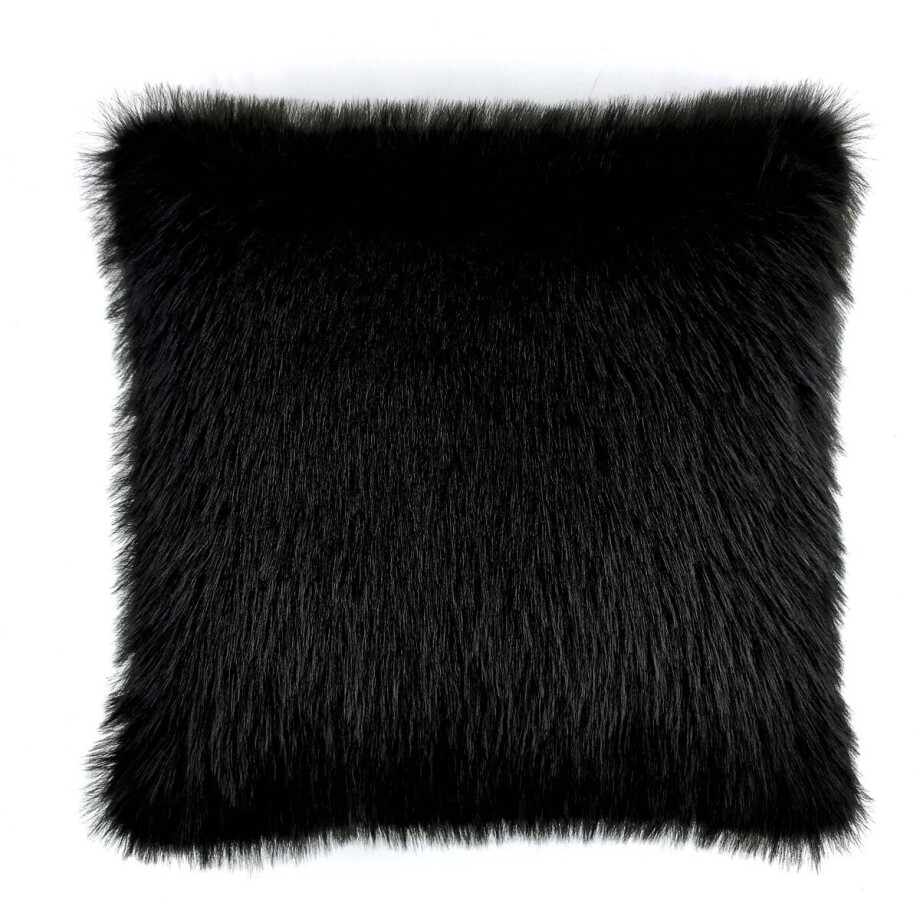 Heckettlane Perle Sierkussen - Fake Fur - 48x48 cm - Zwart afbeelding 1
