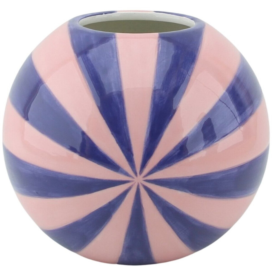 Housevitamin Vaas - Bloemenvaas Swirl- Dolomiet - Roze/Violet - 15x15x13,5cm afbeelding 1