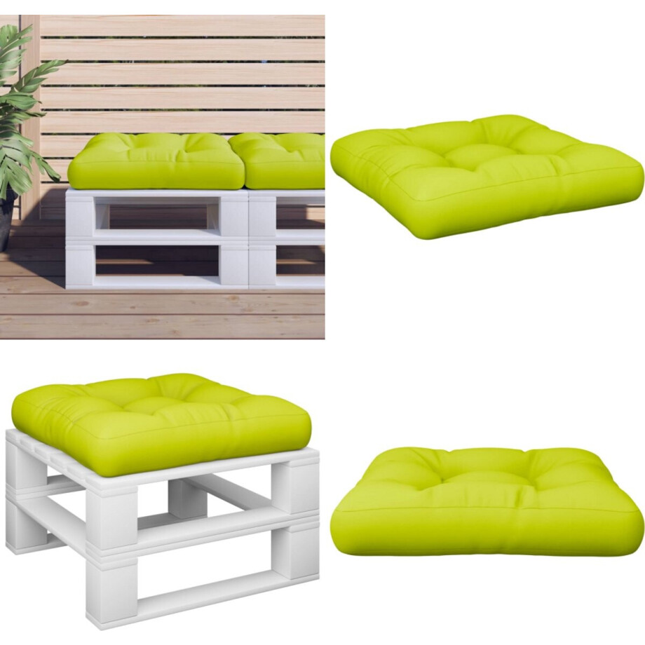 vidaXL Palletkussen 60x60x12 cm stof heldergroen - Palletkussen - Palletkussens - Palletbankkussen - Bankkussen afbeelding 1