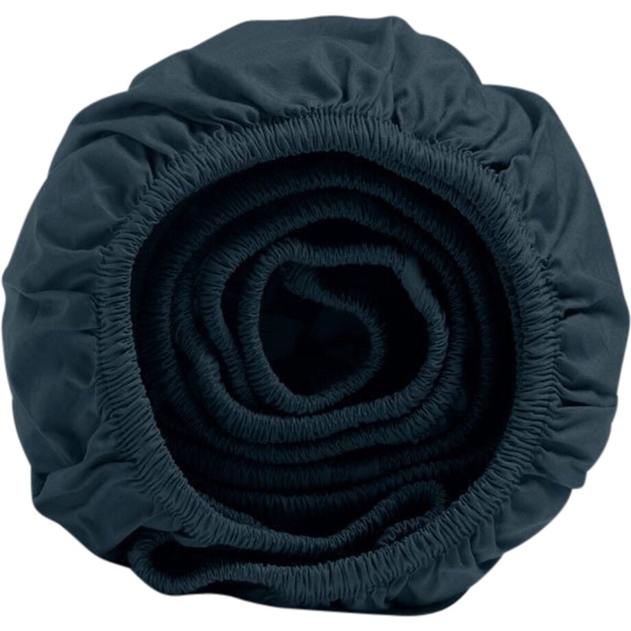 Yumeko hoeslaken percal katoen marineblauw 90x210x30 - Bio, eco & fairtrade Yumeko hoeslaken percal katoen marineblauw 90x210x30 - Bio, eco & fairtrade afbeelding 1