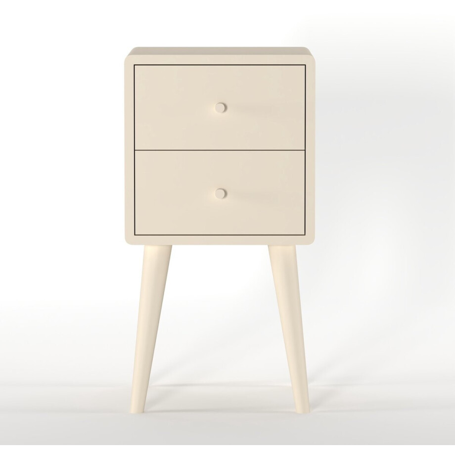 Nachtkastje Borba - Hout - Creme/Wit - 30 x 57 x 30 cm (BxHxD) afbeelding 1