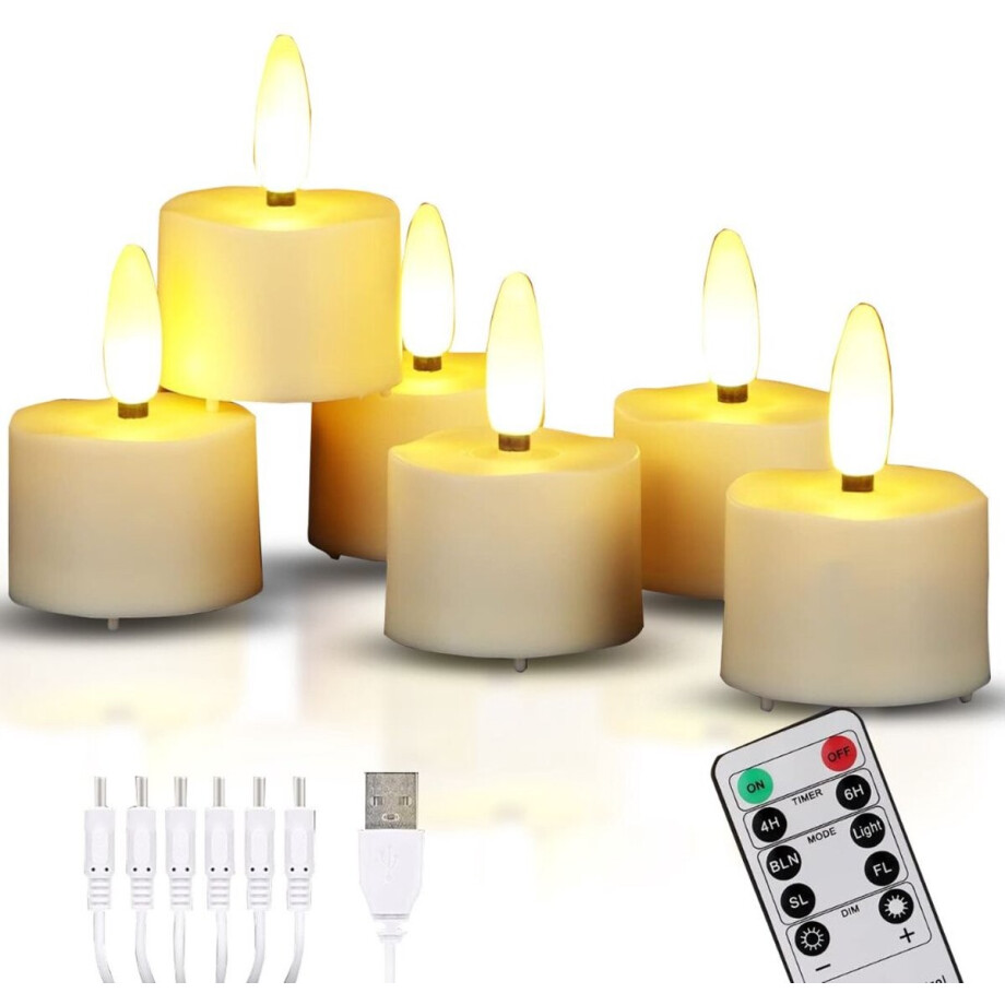 ApexArte® Led Kaarsen Met Afstandsbediening - Bewegende Vlam - Dimbaar - Wit afbeelding 1