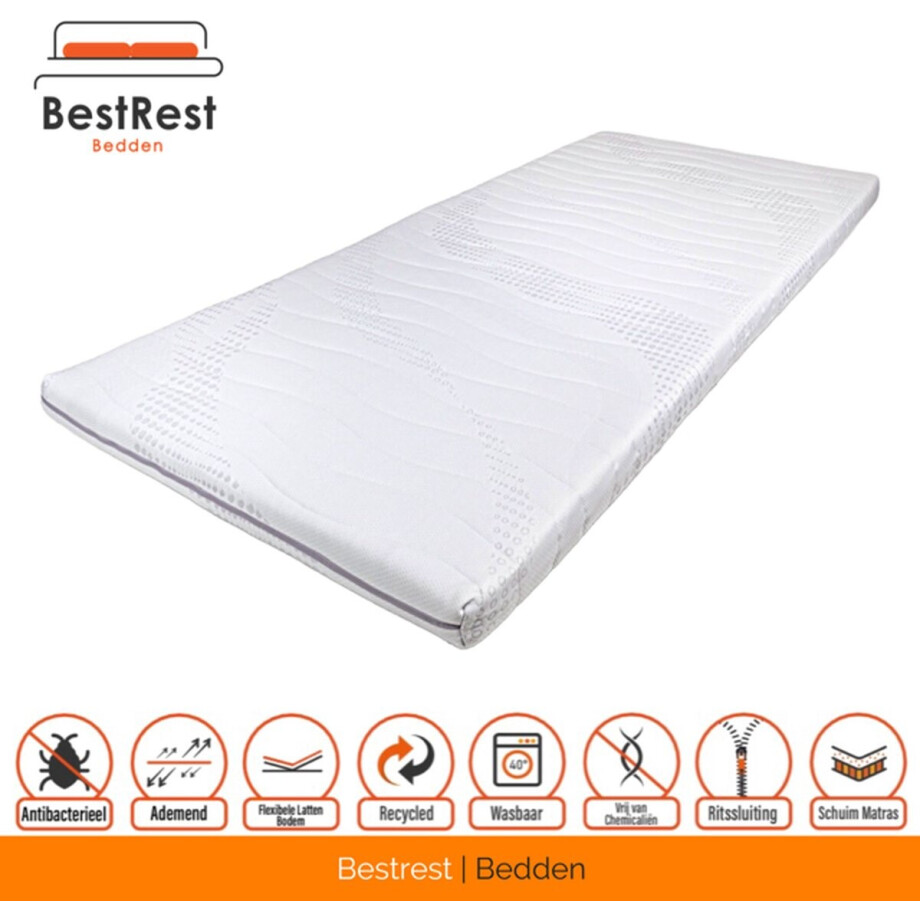 Topdekmatras - Topper - 160x220 - Nasa Visco Platina foam - Traagschuim - 7cm dik - Cooltouch Tijk Topdekmatras - Topper - 160x220 - Nasa Visco Platina foam - Traagschuim - 7cm dik - Cooltouch Tijk afbeelding 1