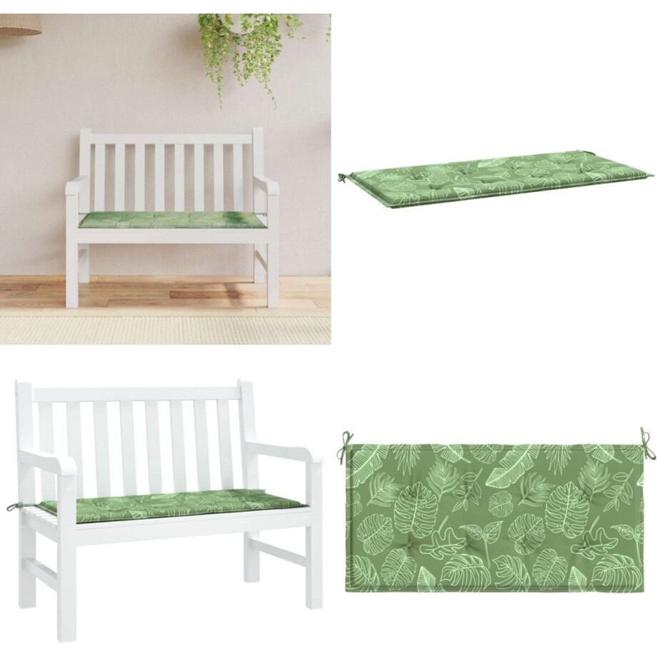 vidaXL Tuinbankkussen 100x50x3 cm oxford stof bladpatroon - Tuinbankkussen - Tuinbankkussens - Tuinbank Kussen - Buitenbankkussen vidaXL Tuinbankkussen 100x50x3 cm oxford stof bladpatroon - Tuinbankkussen - Tuinbankkussens - Tuinbank Kussen - Buitenbankkussen afbeelding 1