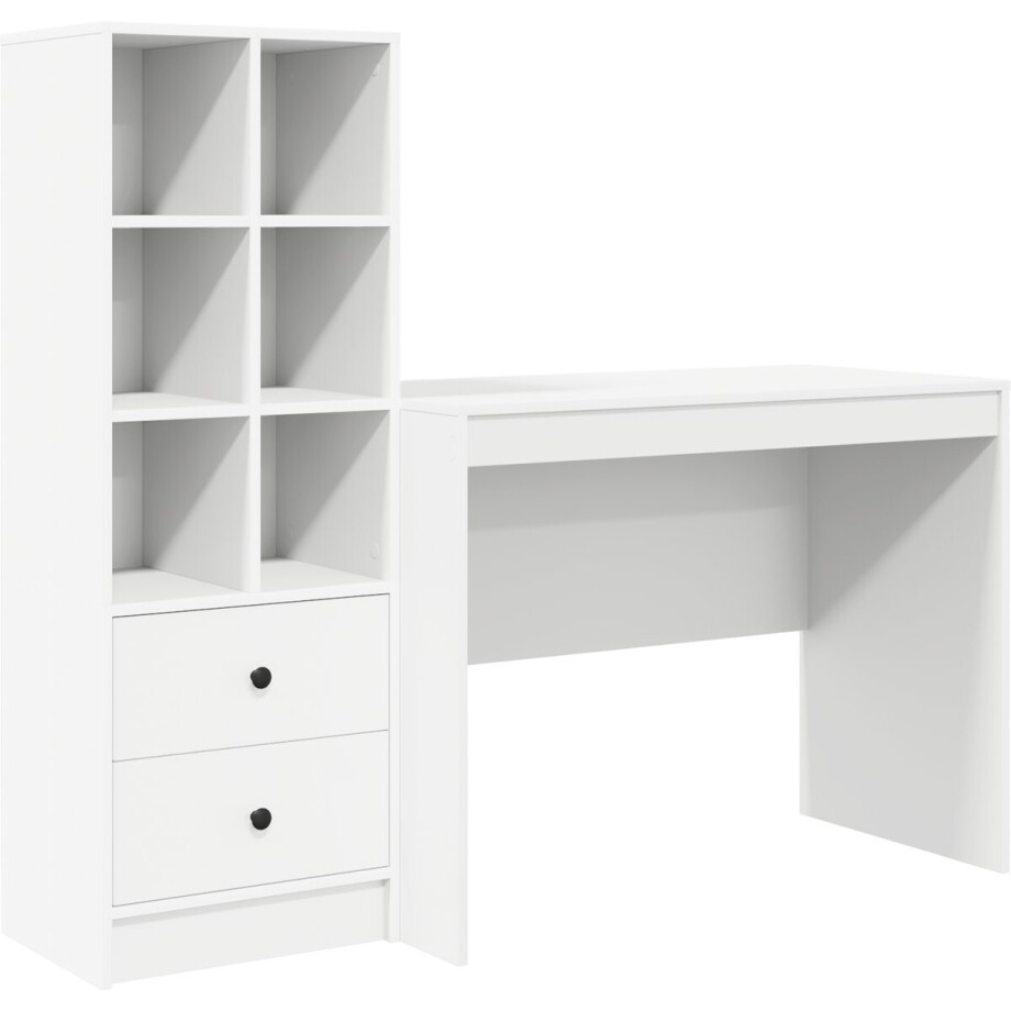 vidaXL - Bureau - Wit - 145.5 - x - 50 - x - 127 - cm - 2 - st vidaXL - Bureau - Wit - 145.5 - x - 50 - x - 127 - cm - 2 - st afbeelding 1