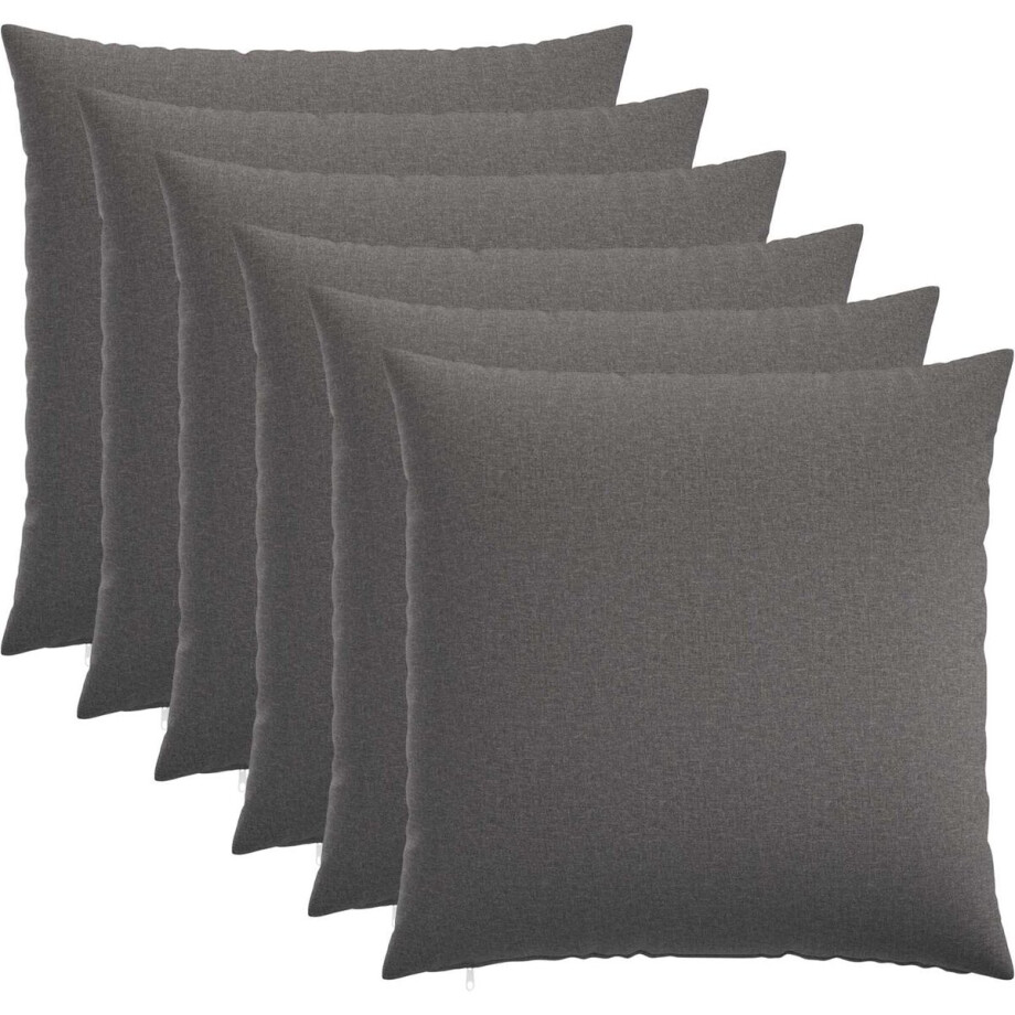 vidaXL - Kussensloop - 6 - st - HEERLEN - Lichtgrijs - 80 - x - 80 - cm - Stof afbeelding 1