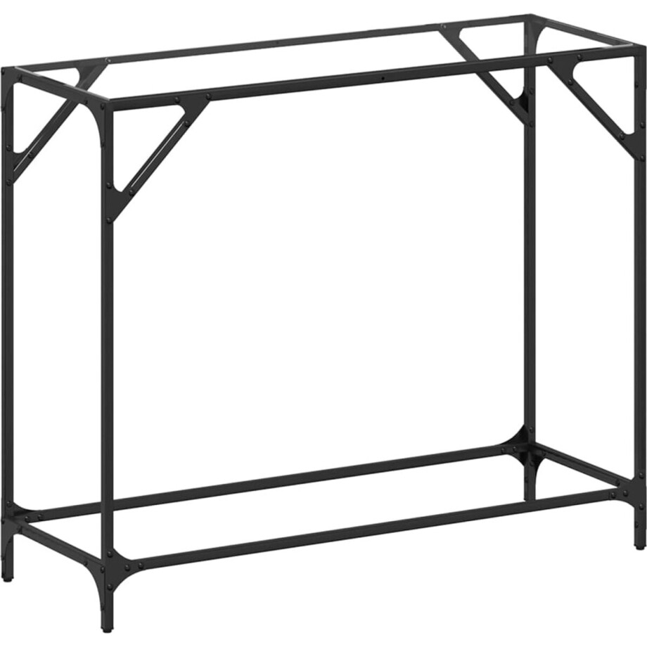 vidaXL - Wandtafel - met - transparant - glazen - blad - 98x35x81 - cm - staal afbeelding 1