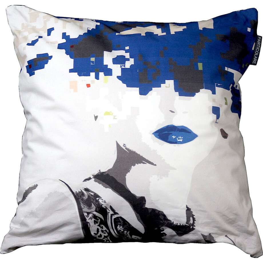 Sierkussen, Graphic Woman Blauw Grijs-517 afbeelding 1
