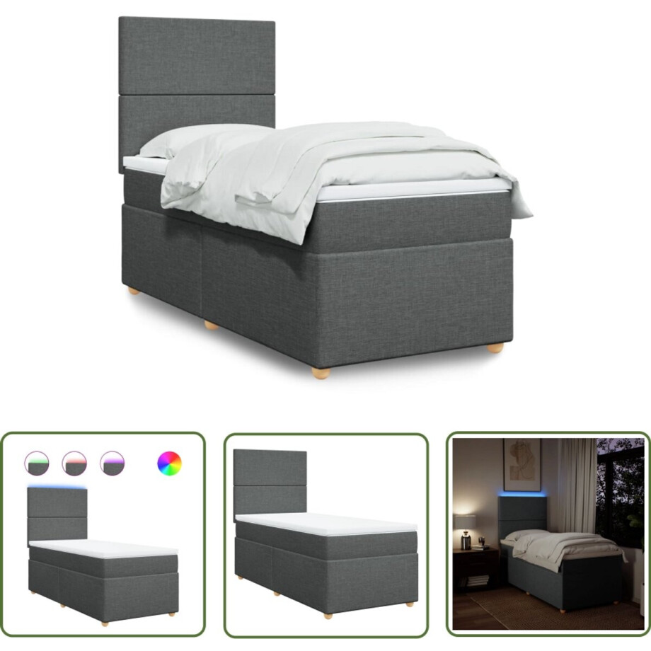 vidaXL Draaibare Sleutel - Dynamische Sleutel - Boxspring met matras stof donkergrijs 100x200 cm - Gereedschap Mechanica - Draper Tools - Torque Wrench vidaXL Draaibare Sleutel - Dynamische Sleutel - Boxspring met matras stof donkergrijs 100x200 cm - Gereedschap Mechanica - Draper Tools - Torque Wrench afbeelding 1