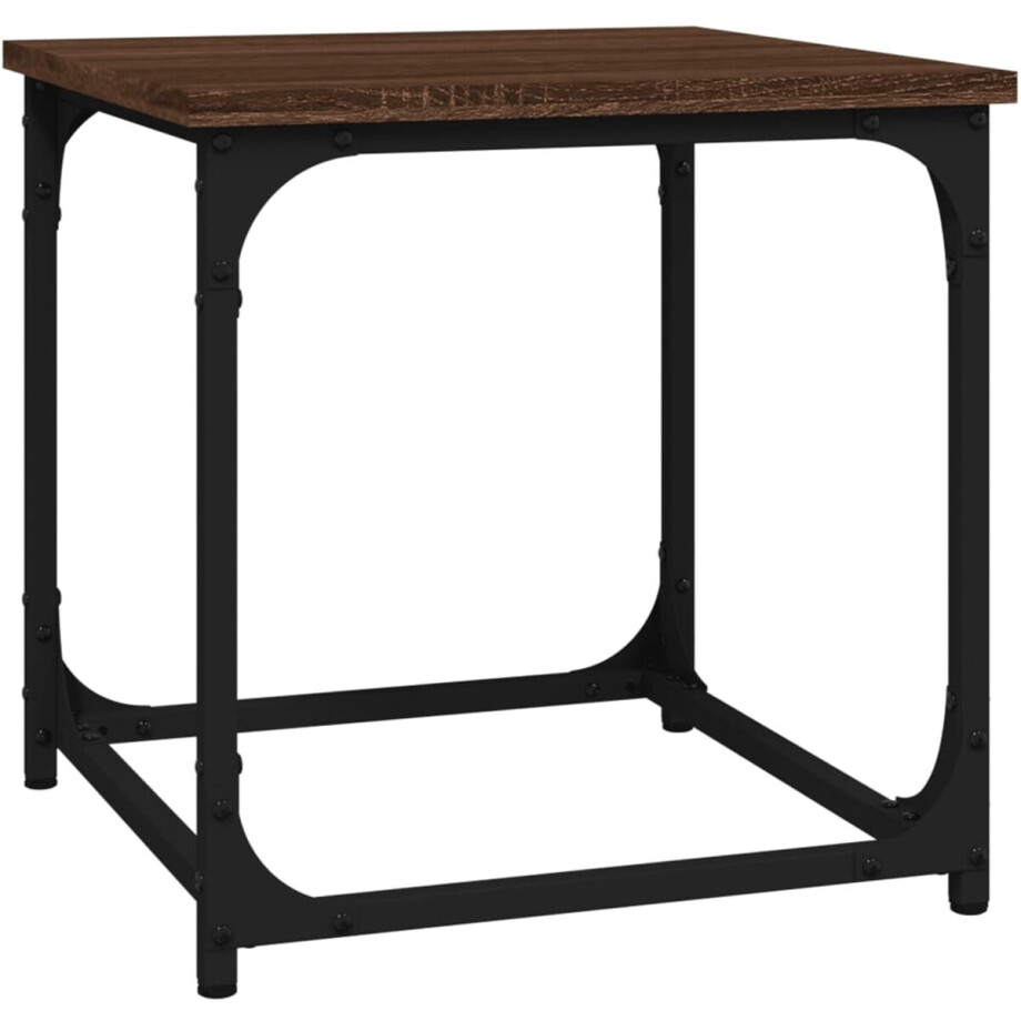 vidaXL - Bijzettafel - 40x40x40 - cm - bewerkt - hout - bruin - eikenkleur afbeelding 1