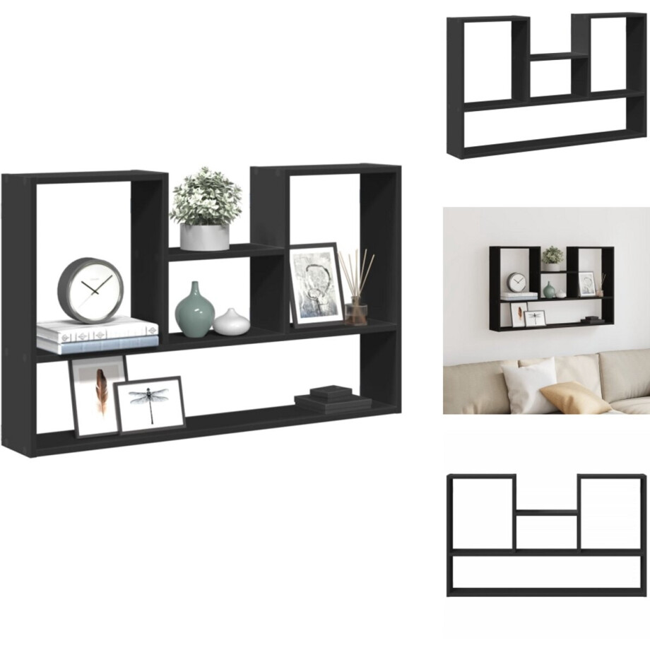 vidaXL Wandschap - Wandschappen - Wandplank - Wandrek - Wandschap 99x15x60 cm bewerkt hout zwart vidaXL Wandschap - Wandschappen - Wandplank - Wandrek - Wandschap 99x15x60 cm bewerkt hout zwart afbeelding 1