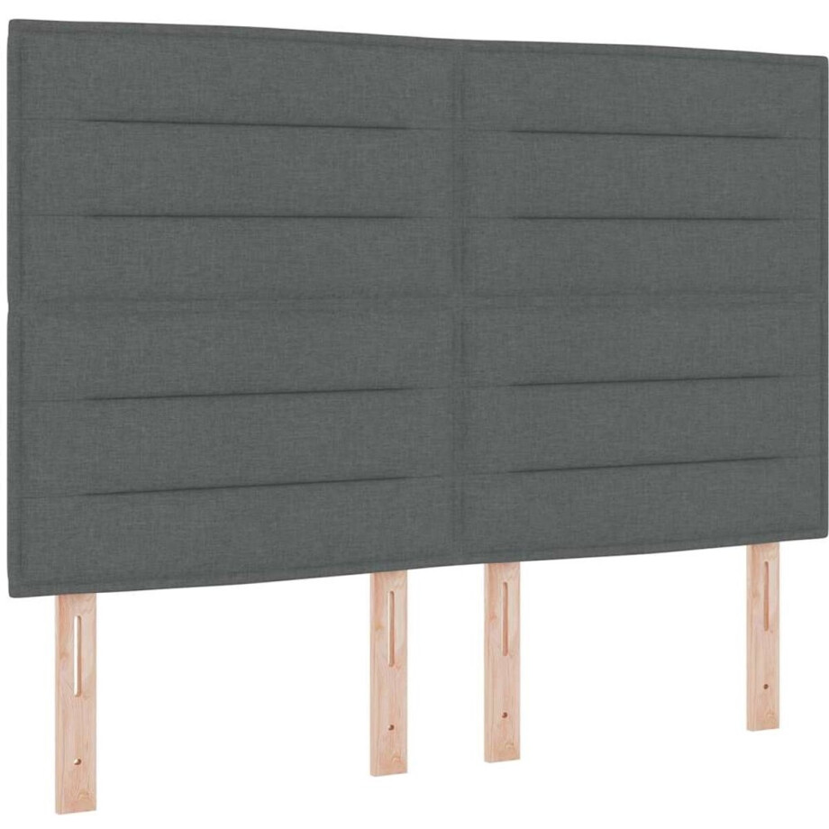 vidaXL - Boxspring - bed - met - matras - Donkergrijs - 160 - x - 200 - cm - Stof afbeelding 1