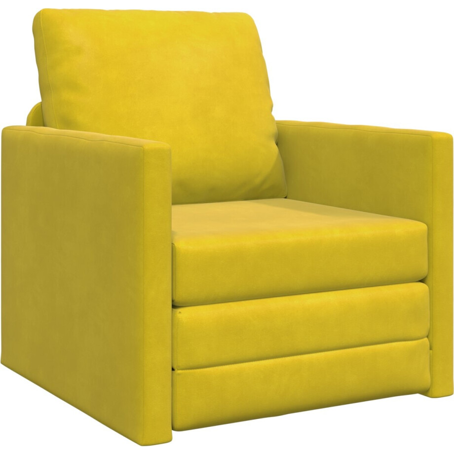 vidaXL - Slaapbank - met - kussen - Donkergeel - 74 - x - 77 - x - 81 - cm - Fluweel vidaXL - Slaapbank - met - kussen - Donkergeel - 74 - x - 77 - x - 81 - cm - Fluweel afbeelding 1