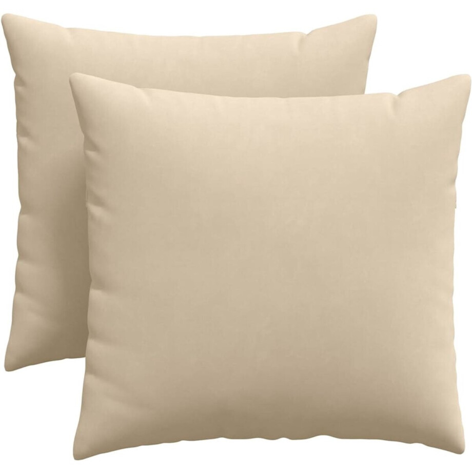 vidaXL - Zitkussens - 2 - st - Stof - Crème - 45 - x - 45 - cm afbeelding 1
