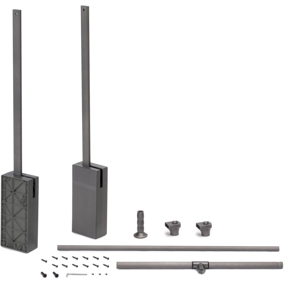 Emuca Opknoping hanger voor Sway kledingkast, verstelbare breedte 830 - 1150mm, Staal, Aluminium en Plastic, Titanium geschilderd afbeelding 1