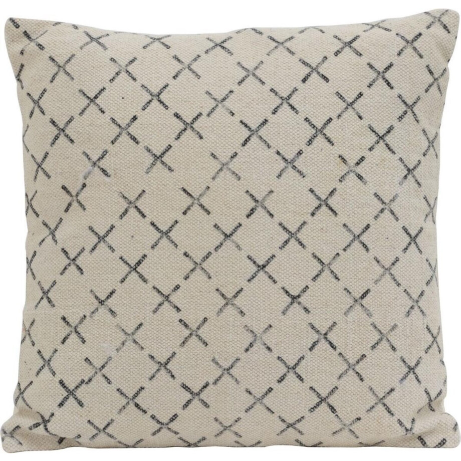 Light & living Light&Living Kussen KADRIYE zwart wit kruisprint 50 x 50 afbeelding 1