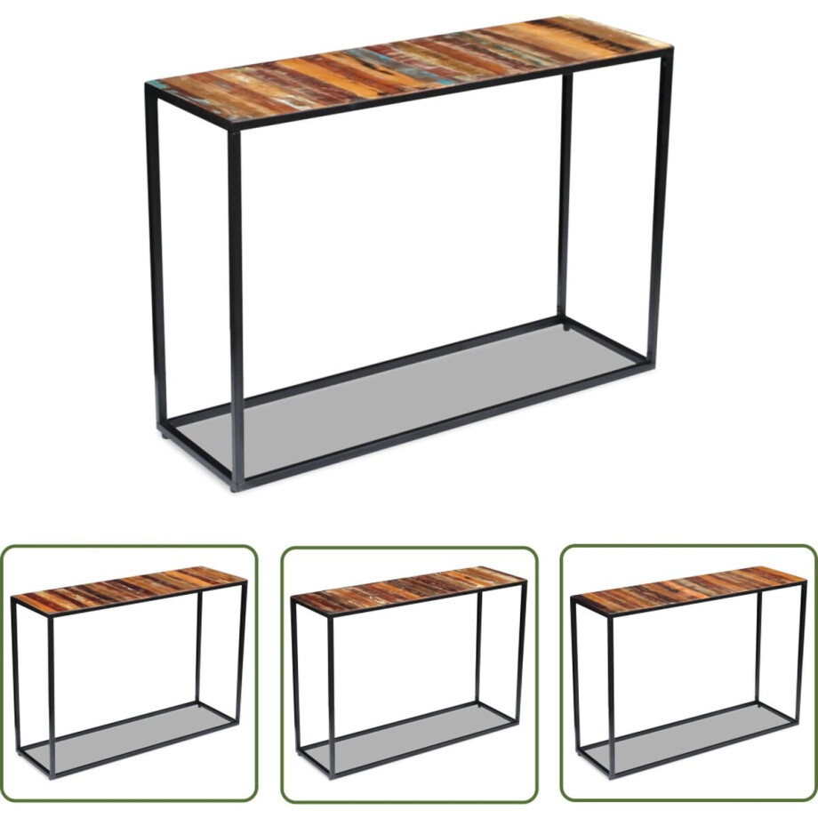 vidaXL Houten Tafel - Wandtafel - Wandtafel 110x35x76 cm massief gerecycled hout - Vintage Tafel - Industriële Tafel - Multifunctionele Tafel vidaXL Houten Tafel - Wandtafel - Wandtafel 110x35x76 cm massief gerecycled hout - Vintage Tafel - Industriële Tafel - Multifunctionele Tafel afbeelding 1