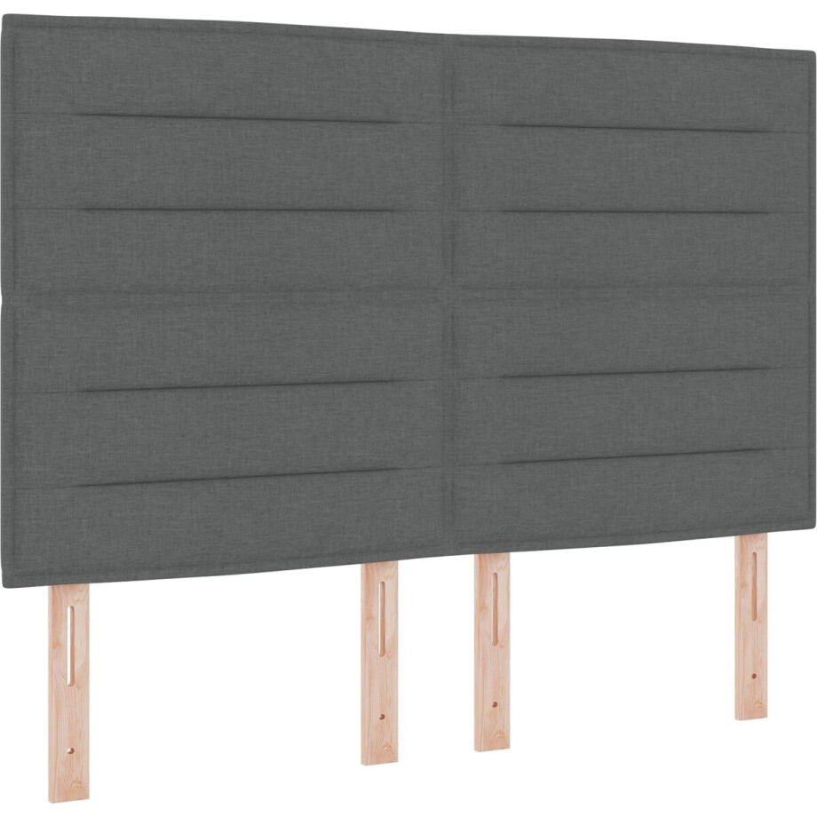 vidaXL - Boxspring - bed - met - matras - Donkergrijs - 160 - x - 200 - cm - Stof vidaXL - Boxspring - bed - met - matras - Donkergrijs - 160 - x - 200 - cm - Stof afbeelding 1