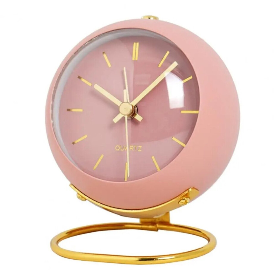 WiseGoods Premium Retro Wekker - Niet-Tikkende Slaapkamer Klok - Met Nachtlamp - Wekkers - Klokken - Nachtlampje - Roze 10.5CM WiseGoods Premium Retro Wekker - Niet-Tikkende Slaapkamer Klok - Met Nachtlamp - Wekkers - Klokken - Nachtlampje - Roze 10.5CM afbeelding 1
