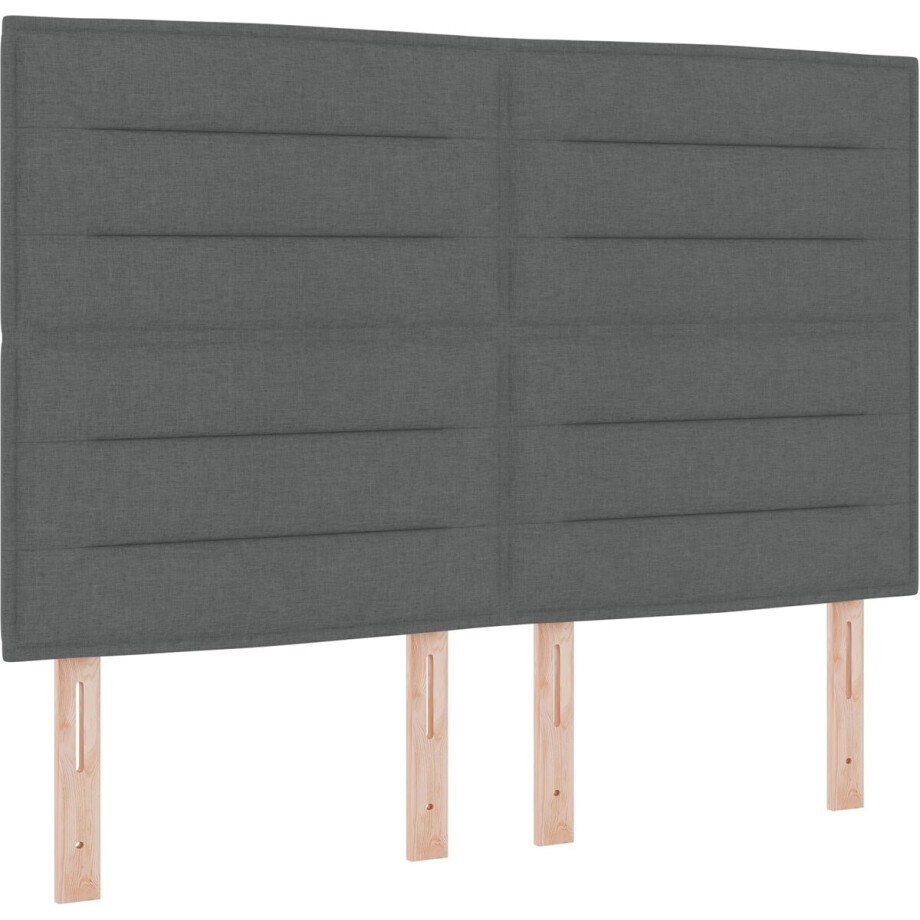 vidaXL - Boxspring - bed - met - matras - Donkergrijs - 160 - x - 200 - cm - Stof vidaXL - Boxspring - bed - met - matras - Donkergrijs - 160 - x - 200 - cm - Stof afbeelding 1