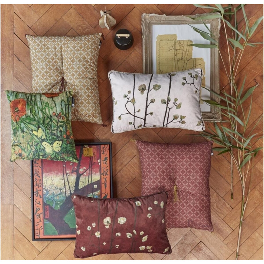 Beddinghouse x Van Gogh Museum Zabuton Sierkussen - 50x60 cm - Rood afbeelding 1