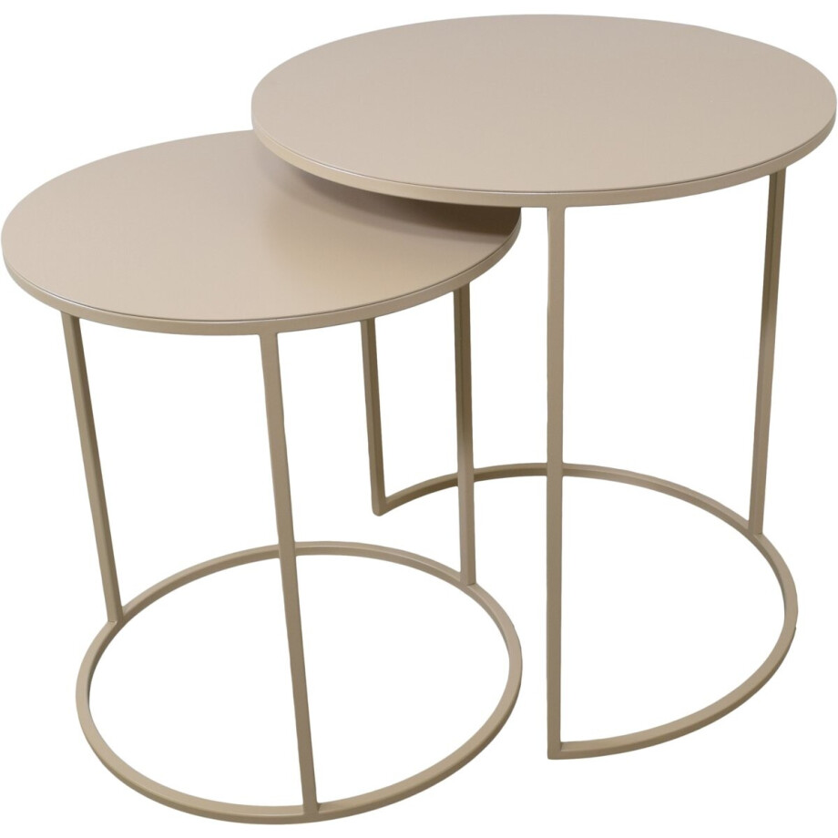 LOFT42 Elvy Set Bijzettafels Rond - Beige - Ø49x52 LOFT42 Elvy Set Bijzettafels Rond - Beige - Ø49x52 afbeelding 1