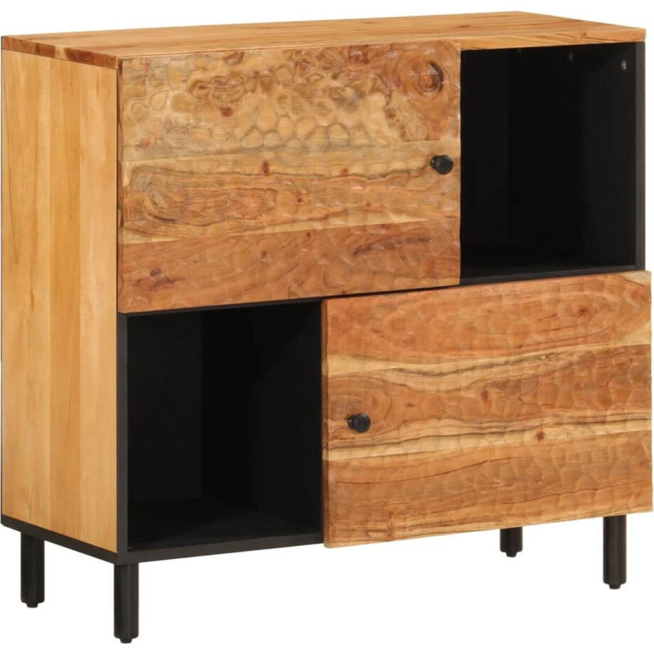 vidaXL - Bijzetkast - 80x33x75 - cm - massief - acaciahout afbeelding 1