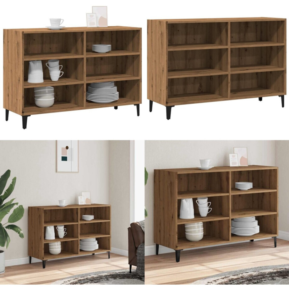 vidaXL Dressoir 103,5x35x70 cm bewerkt hout artisanaal eikenkleurig - Dressoir - Dressoirs - Kast - Wandkast vidaXL Dressoir 103,5x35x70 cm bewerkt hout artisanaal eikenkleurig - Dressoir - Dressoirs - Kast - Wandkast afbeelding 1