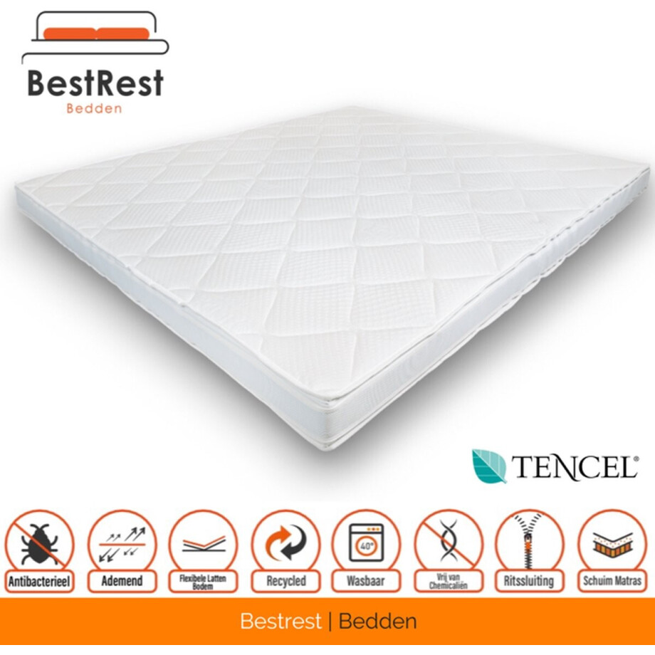 Topmatras - 140x220cm - Koudschuim HR Hybride Technologie - 3D Ventilatieband - Afritsbaar/Wasbaar Hoes - 11cm Dik - Anti Allergisch - Topdekmatras - Bestrest Bedden® afbeelding 1