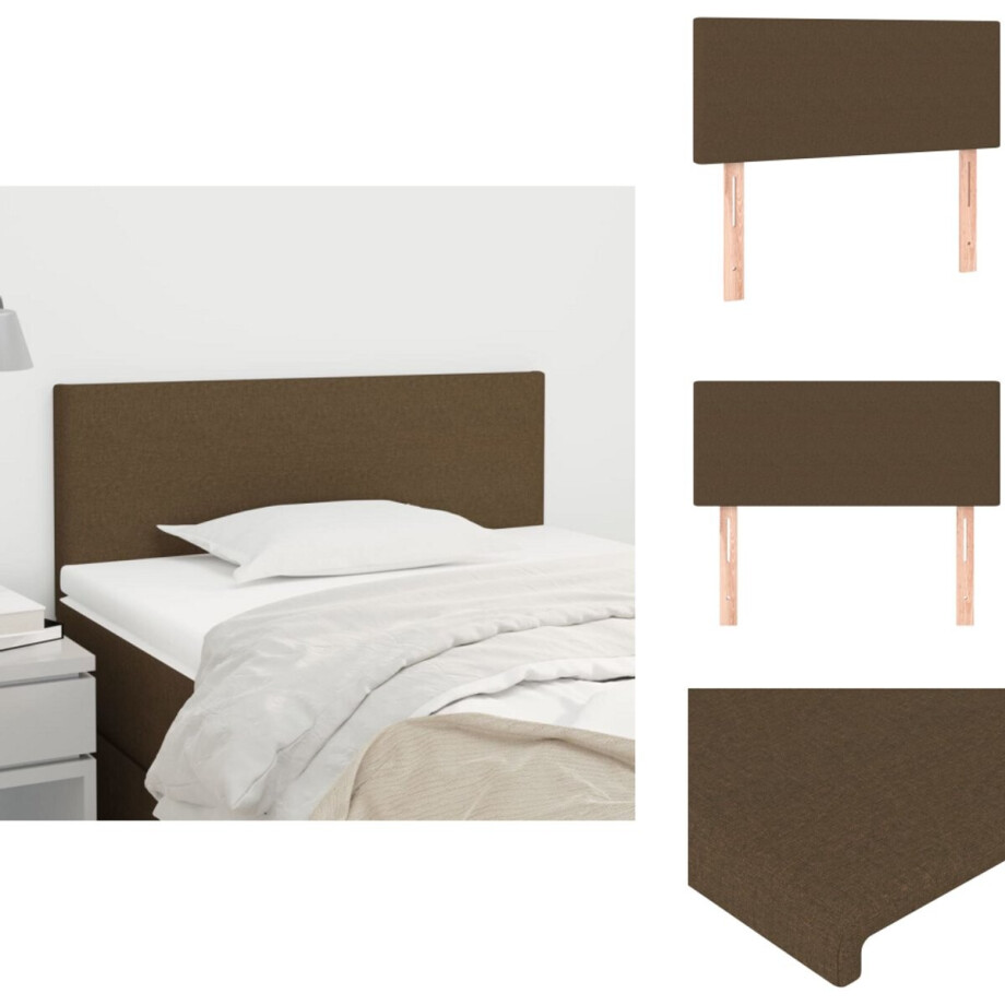 vidaXL Hoofdbord - Hoofdborden - Hoofdeinde - Houten Hoofdbord - Hoofdbord 80x5x78/88 cm stof donkerbruin afbeelding 1