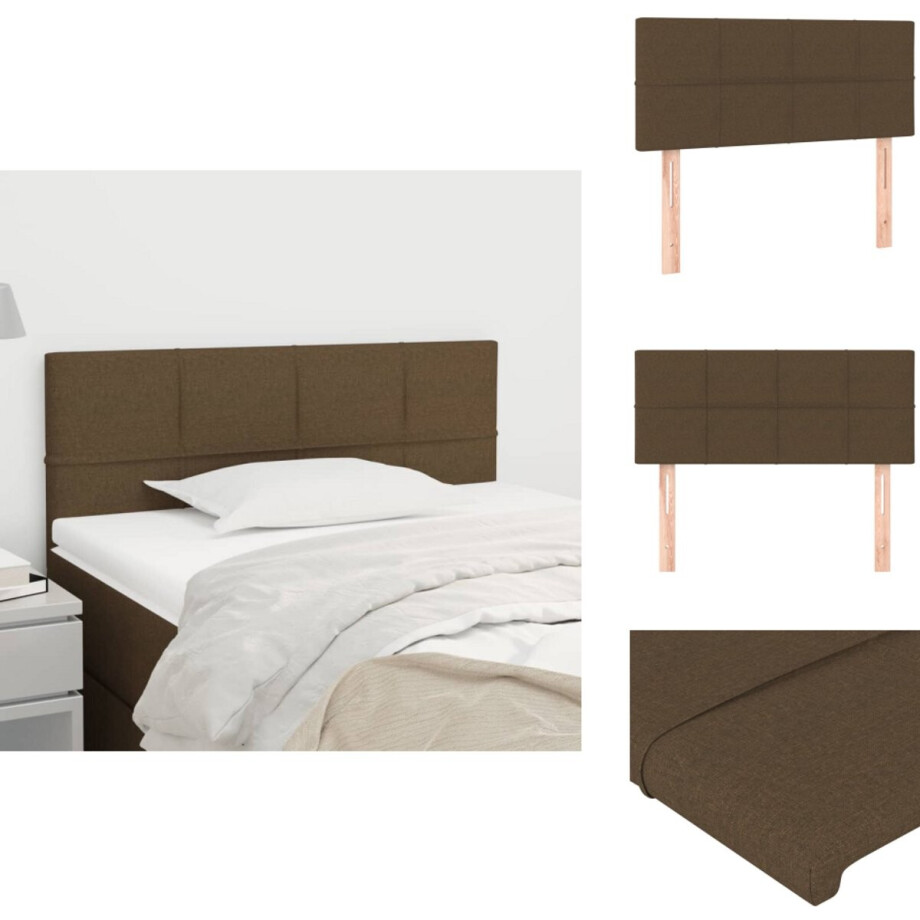 vidaXL Hoofdbord - Hoofdborden - Hoofdeinde - Houten Hoofdbord - Hoofdbord 80x5x78/88 cm stof donkerbruin afbeelding 1