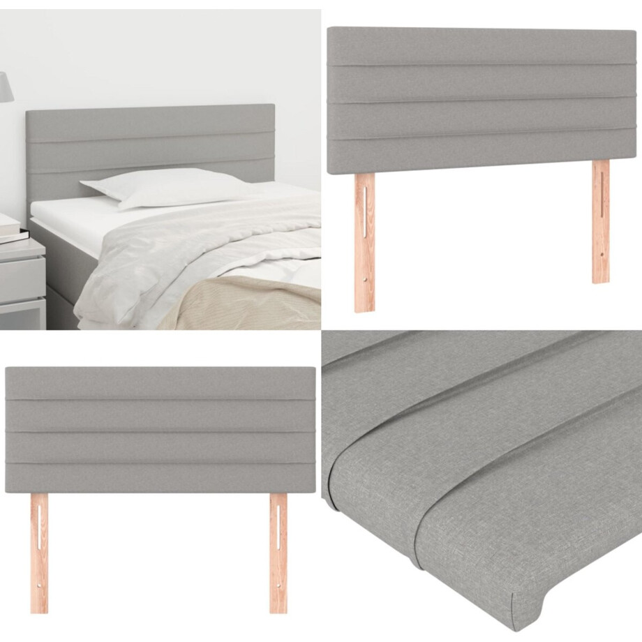 vidaXL Hoofdbord 80x5x78/88 cm stof lichtgrijs - Hoofdbord - Hoofdborden - Hoofdeinde - Houten Hoofdbord vidaXL Hoofdbord 80x5x78/88 cm stof lichtgrijs - Hoofdbord - Hoofdborden - Hoofdeinde - Houten Hoofdbord afbeelding 1