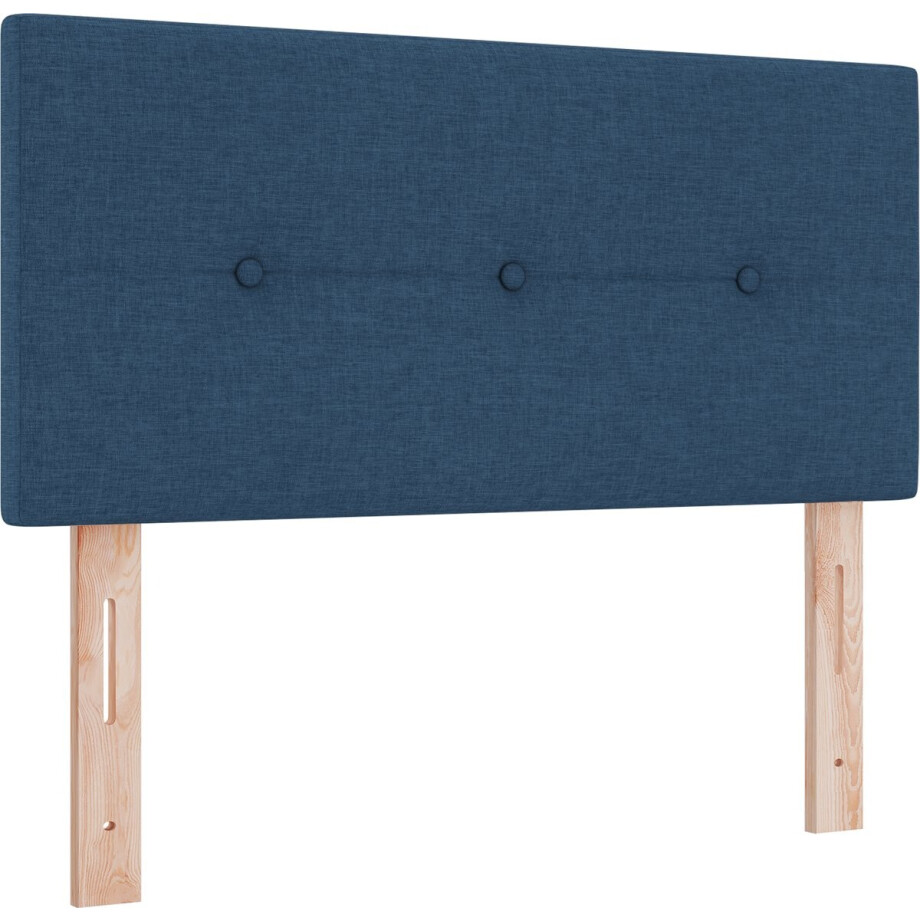 vidaXL - Hoogte - verstelbaar - hoofdbord - met - hoofdeinde - Blauw - 80 - cm - Stof afbeelding 1