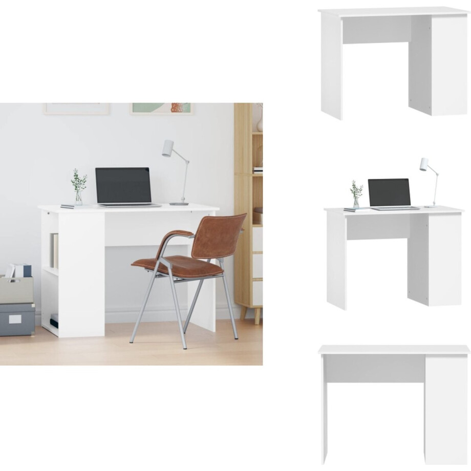 vidaXL Bureau - Bureaus - Computerbureau - Computertafel - Bureau 100x55x75 cm bewerkt hout wit vidaXL Bureau - Bureaus - Computerbureau - Computertafel - Bureau 100x55x75 cm bewerkt hout wit afbeelding 1