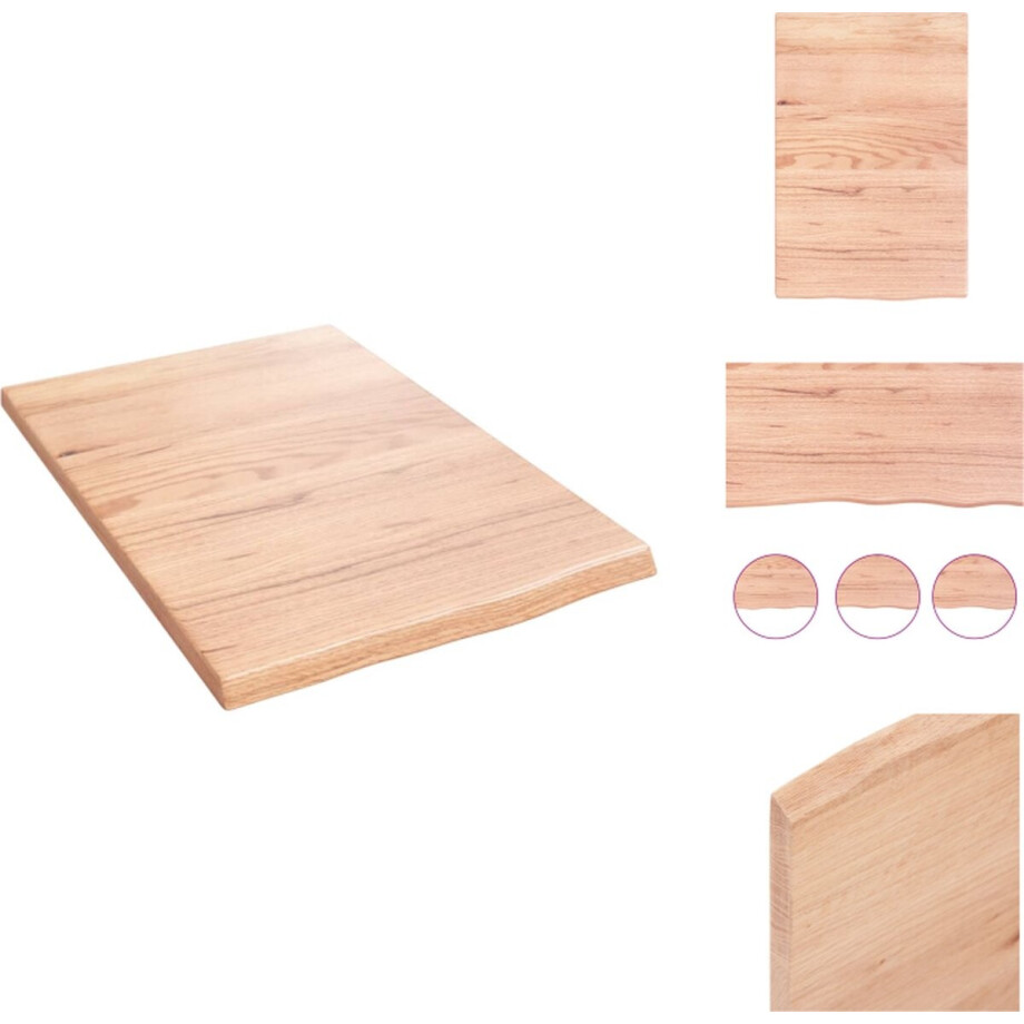 vidaXL Wandschap - Wandschappen - Wandplank - Wandrek - Wandschap 40x60x2 cm behandeld massief eikenhout lichtbruin afbeelding 1