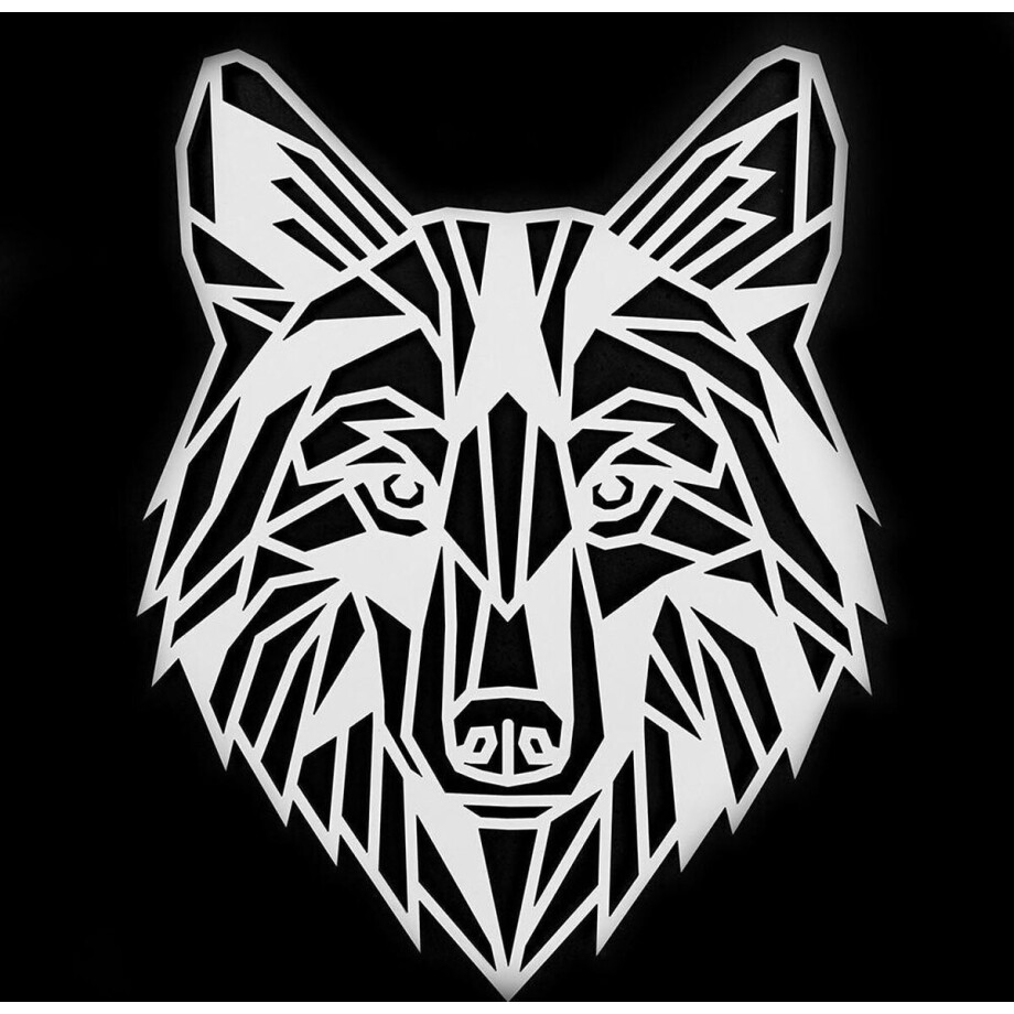 Houten Dierenkop • Houten Wolf • Dierenkop Wolf • Groot • Wit MDF • Houten Dier • Wandecoratie afbeelding 1