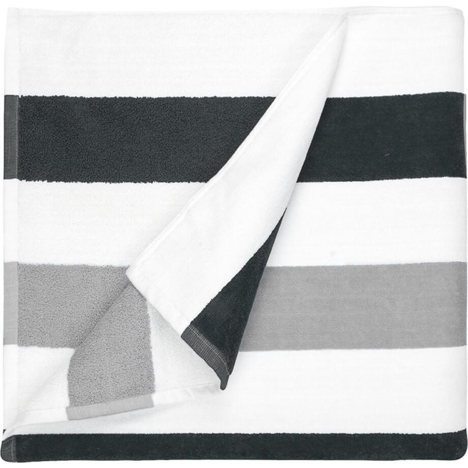 The One Towelling Strandlaken Gestreept - 90 x 190 cm - Badlaken - Handdoek - 100% zacht katoen - Antraciet/Lichtgrijs The One Towelling Strandlaken Gestreept - 90 x 190 cm - Badlaken - Handdoek - 100% zacht katoen - Antraciet/Lichtgrijs afbeelding 1